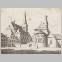 St. Cäcilien in Köln, Kölner Ansicht. Lithographie von Anton Wünsch (1800-1833) nach einer Zeichnung von Johann Peter Weyer (1794-1864)., Wikipedia.jpg